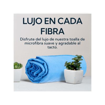 Imagen 2 del producto Pack 2 Toallas Microfibra Suede Azul