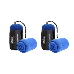 PRO OUTDOOR - Pack 2 Toallas Microfibra Terry Azul