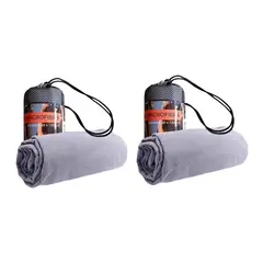 PRO OUTDOOR - Pack 2 Toallas Microfibra Suede Gris