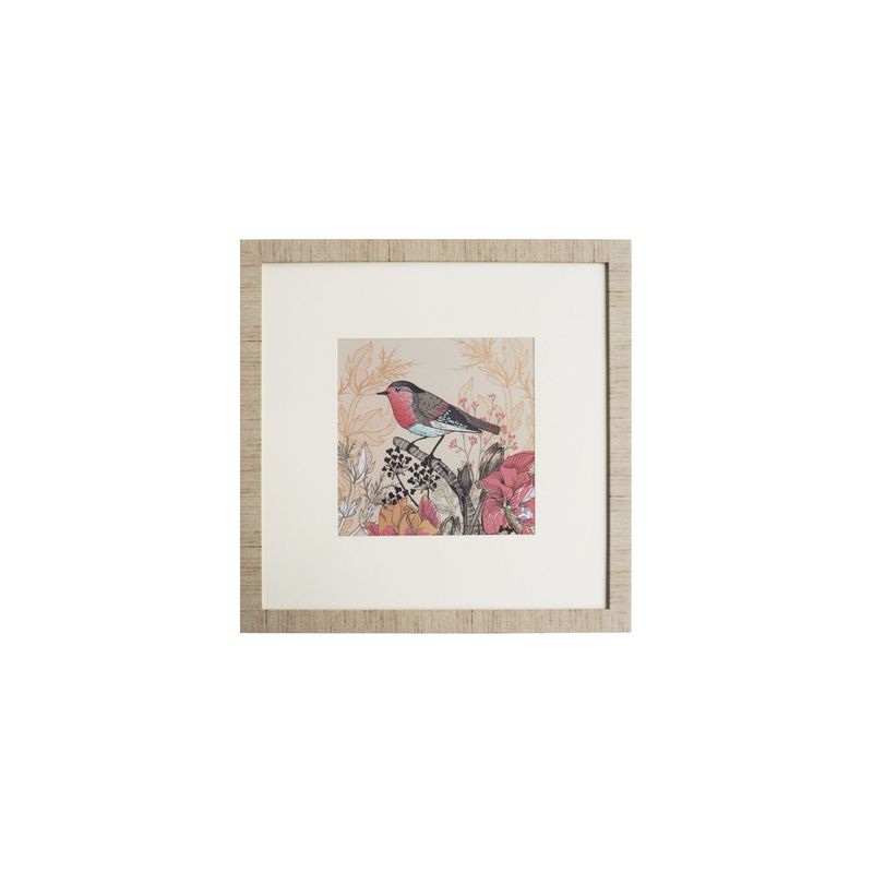 RONDA - Cuadro de pajarito con un acabado clásico y minimalista  50x50 6