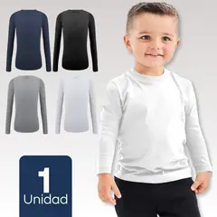 UTILISIMO - Camiseta Bambú Primera Capa Polera Niño Cuello Redondo Surtido