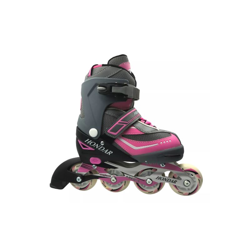 GENERICO - Patines en línea roller talla 33-36 ajustable fucsia