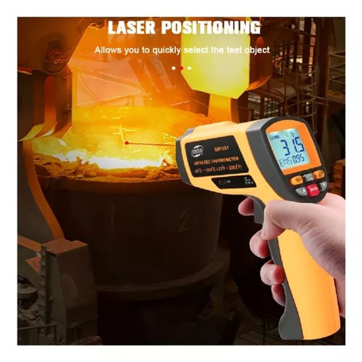 GENERICO - Termómetro Profesional Infrarrojo -30°C a 1650°C