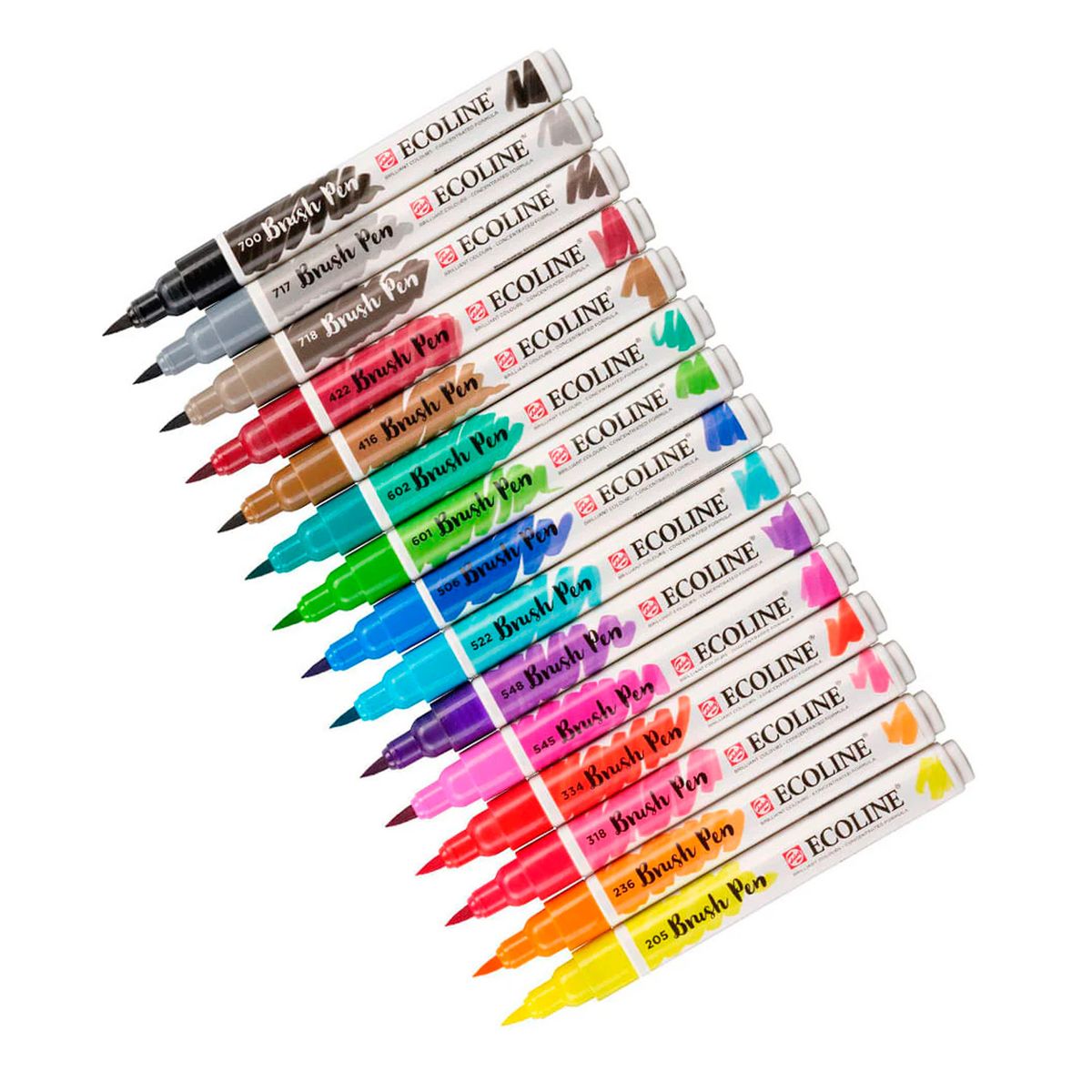 Royal Talens - Set Plumones Punta Pincel Ecoline (15 Colores)