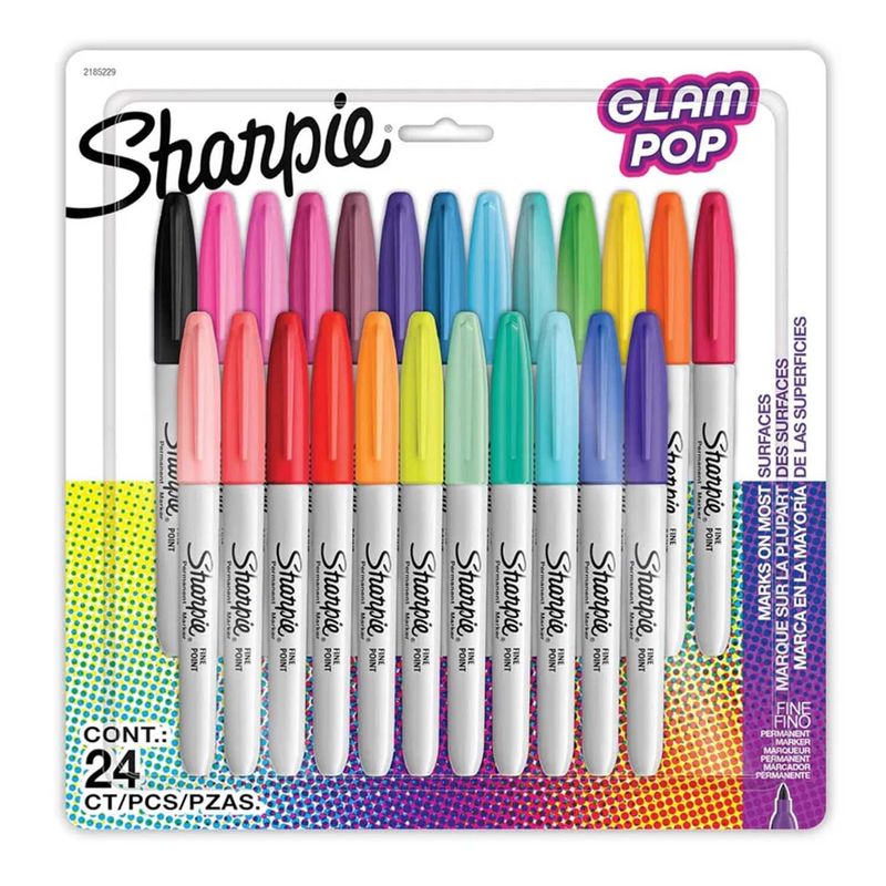 SHARPIE - Marcadores Permanentes Sharpie Glam Pop Set 24 Colores