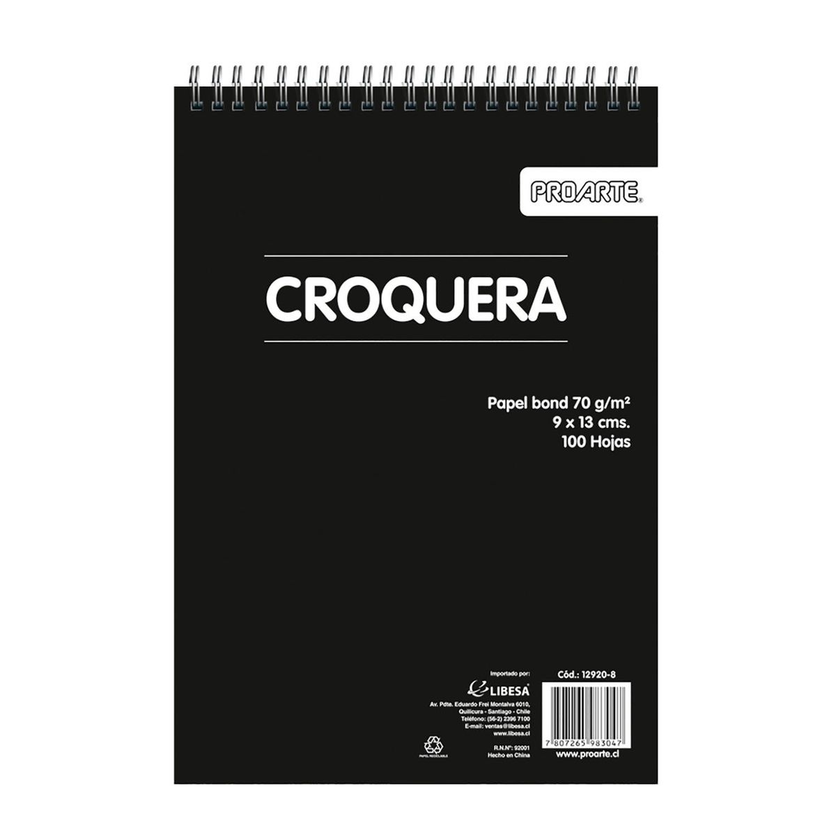 PROARTE - Croquera Proarte 09x13cm 100hjs