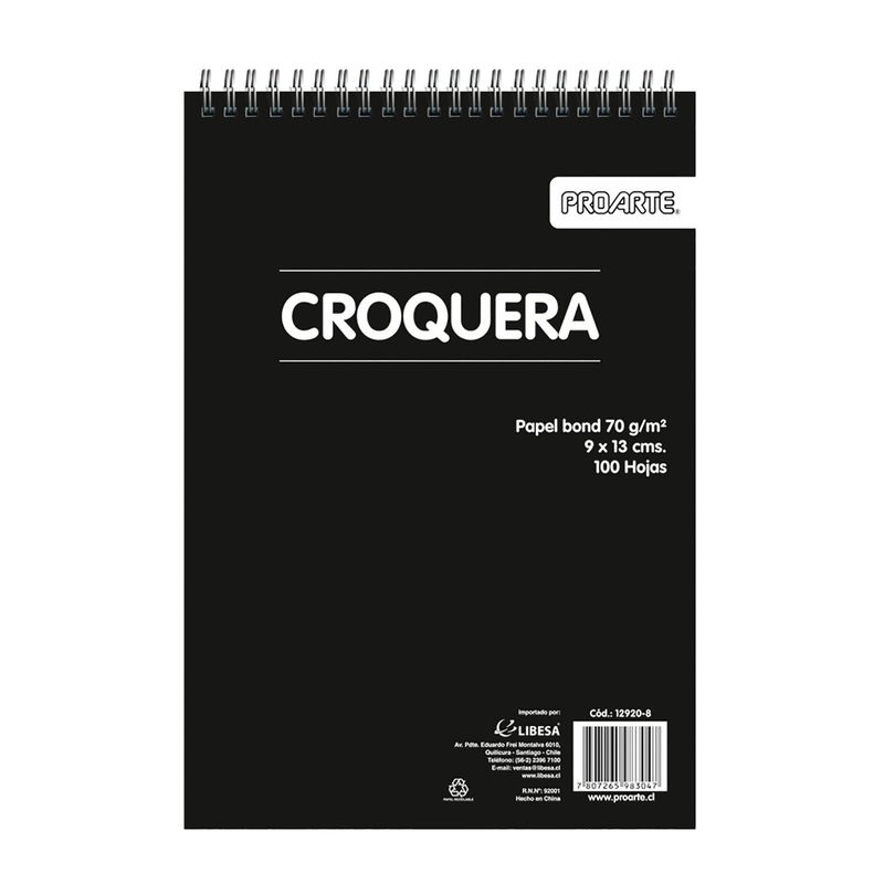 PROARTE - Croquera Proarte 09x13cm 100hjs