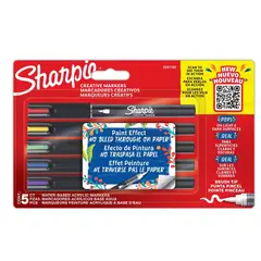 SHARPIE - Marcador Acrílico Punta Pincel 5 colores
