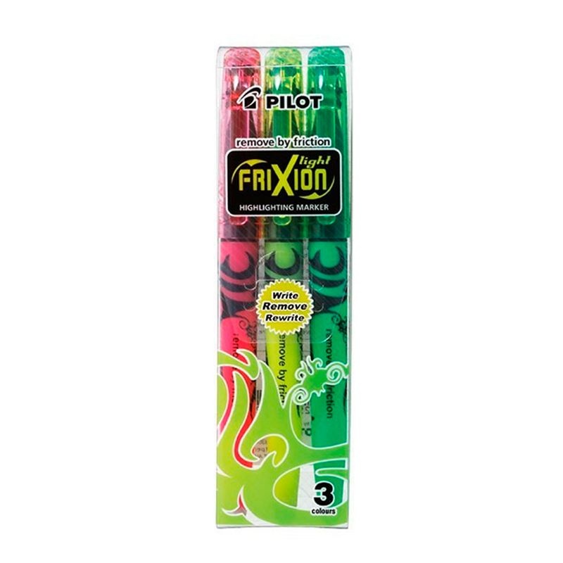PILOT - Destacador Pilot Frixion Light Borrable 3 Colores Neón