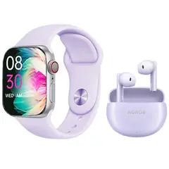 HONOR - Audífonos X8 Morado Bluetooth y S10 P Reloj inteligente