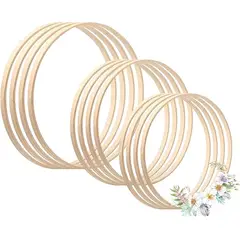 PURYCREA - 5 Argolla de Bambú 15 c.m. macramé, mándalas, atrapasueños
