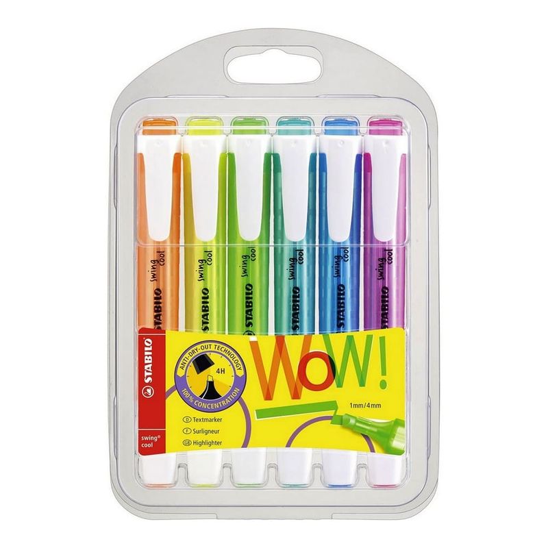 STABILO - Set de 6 Destacadores Stabilo Swing Cool Fluorescentes