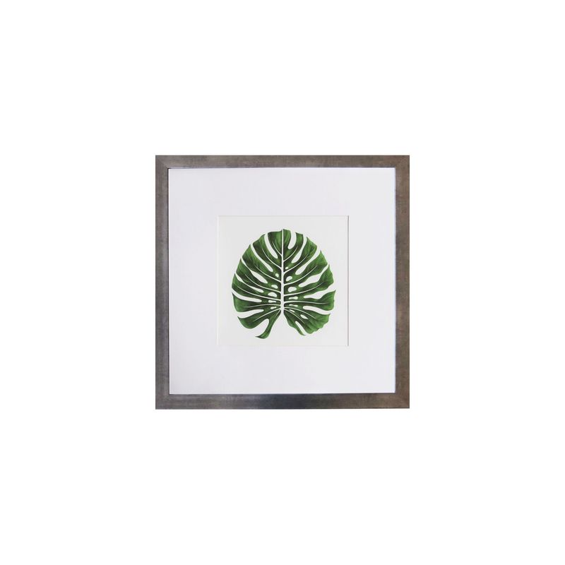 RONDA - Cuadro de 1 hoja verde con un acabado clásico y minimalista 50x50