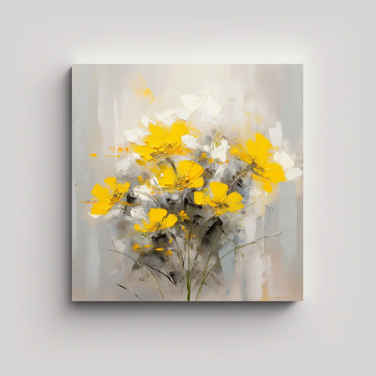 GENERICO - Cuadro Imagen Escenario Amarillo Y Plata Con 50x50 Cm