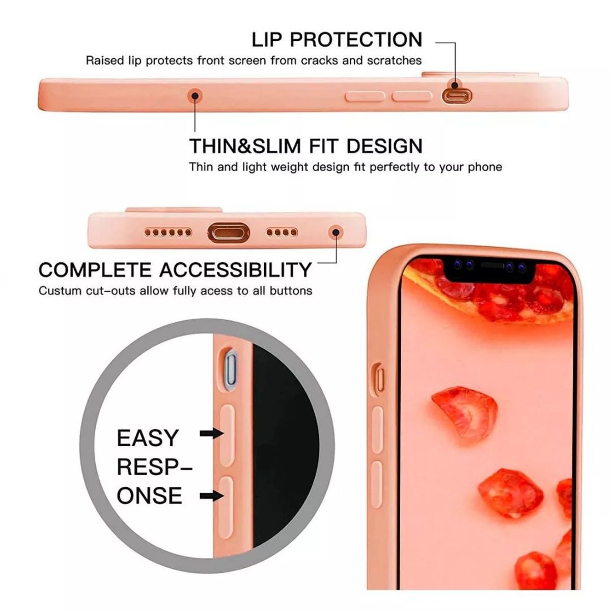 GENERICO - Carcasa Para iPhone 13 Pro Max Silicona Slim Full Protection