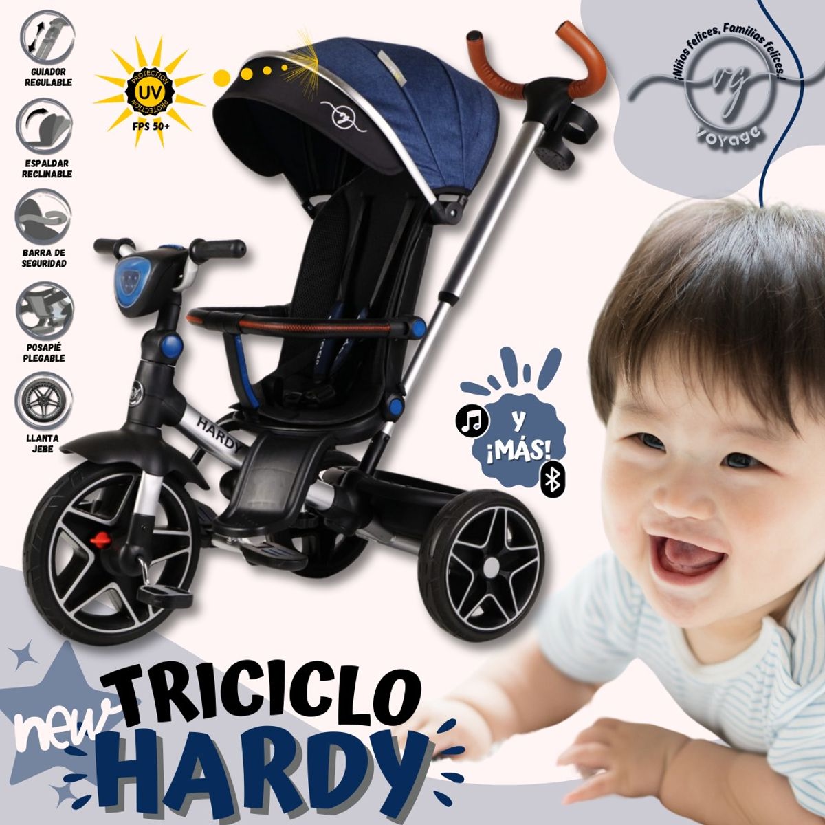 VOYAGE - Triciclo Infantil Hardy Blue