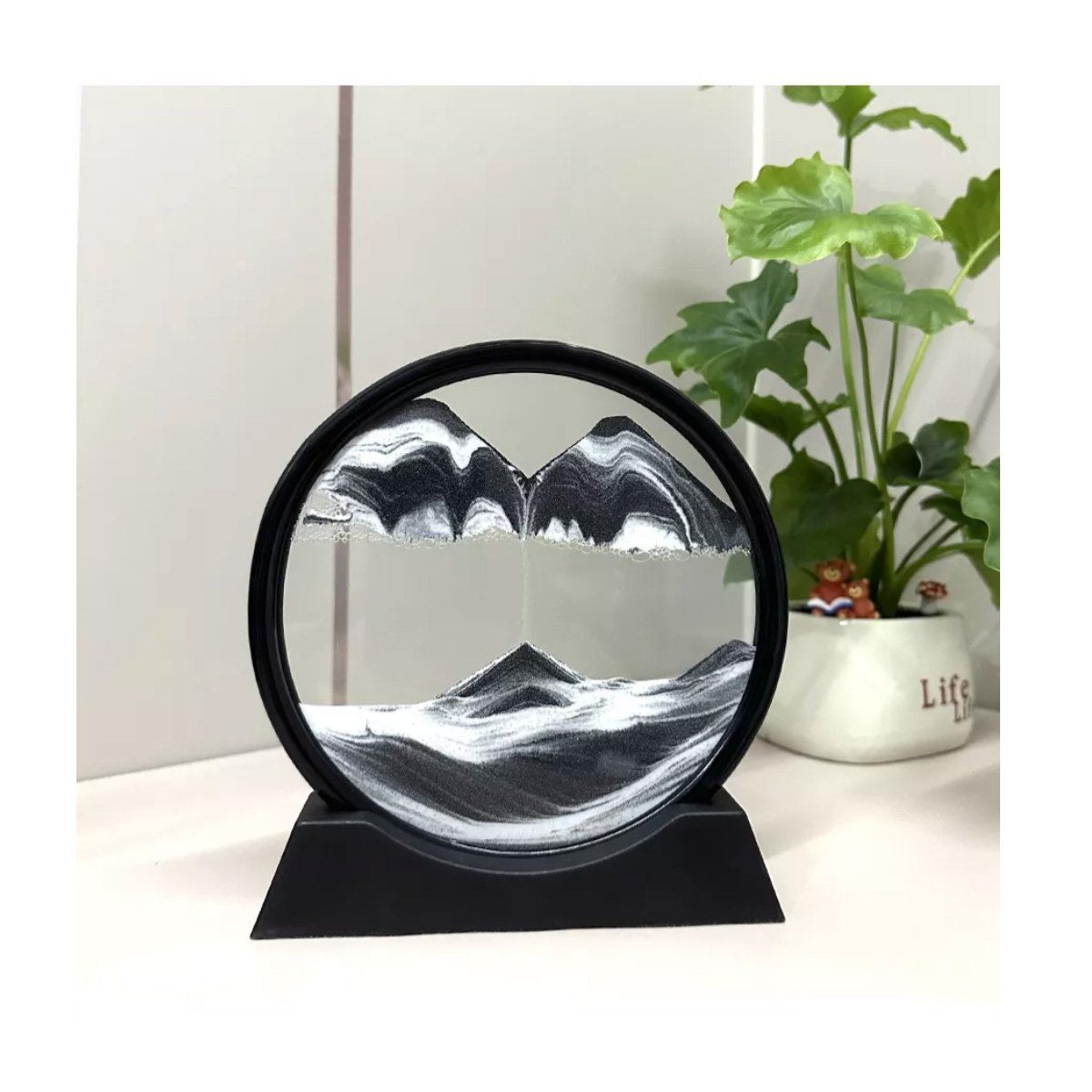 GENERICO - 3d Reloj De Reloj De Arena Paisaje Natural Fluyendo  COLOR  Negro