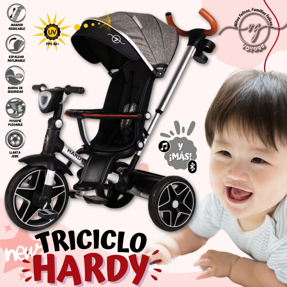 VOYAGE - Triciclo Infantil Hardy Grey