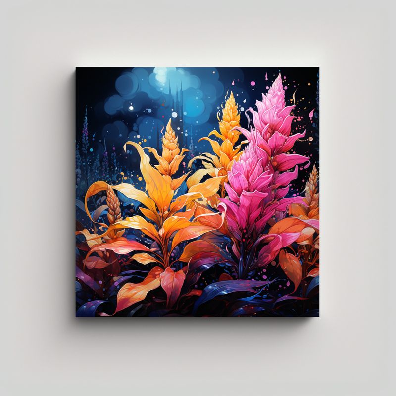 GENERICO - Pintura Lienzo Acuarela Protagonismo Quinoa 70x70 Cm