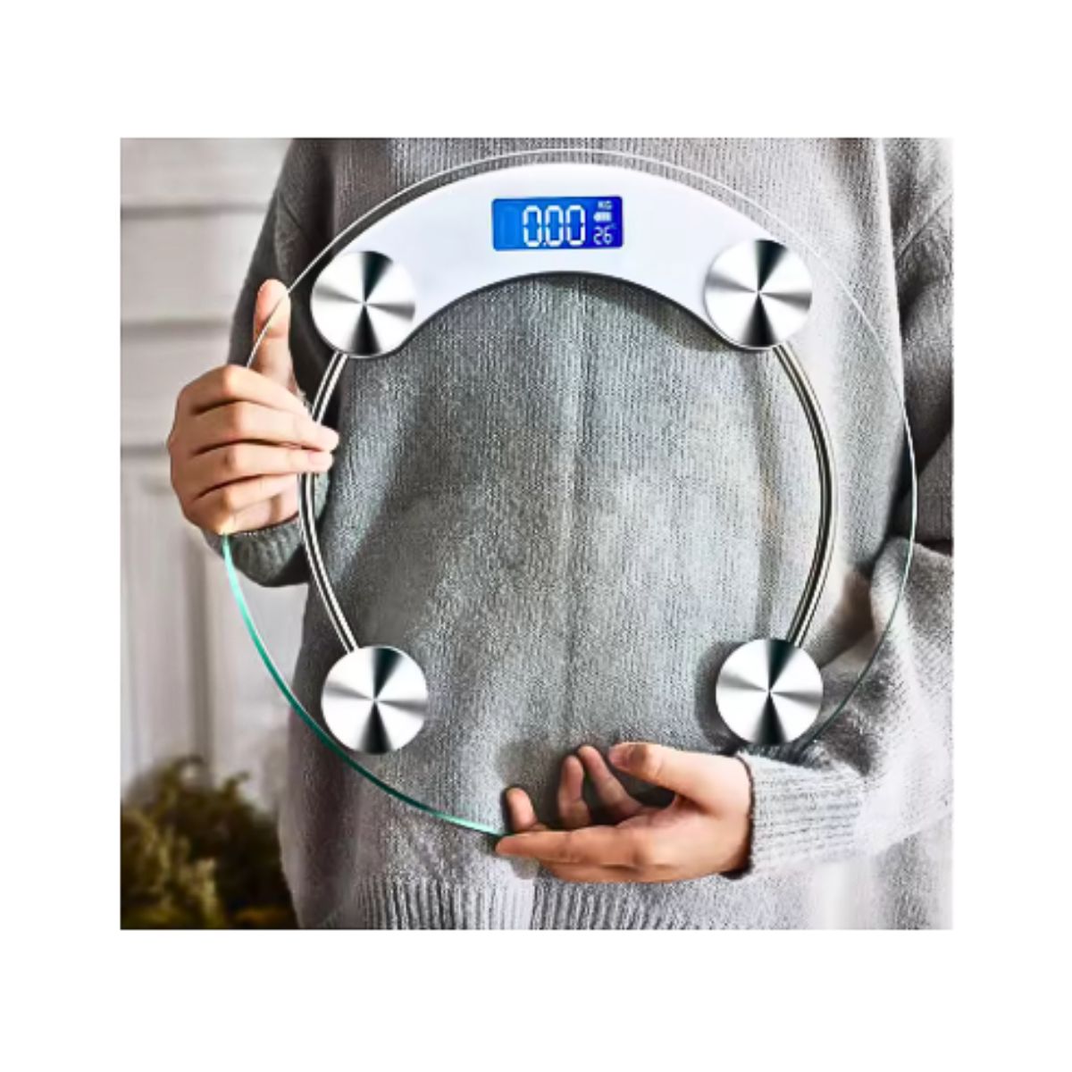 GENERICO - Balanza Pesa De Baño Digital Vidrio Templado 180 Kg