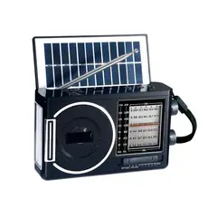 GENERICO - Radio Am-Fm Portátil Con Linterna y Carga Solar USB