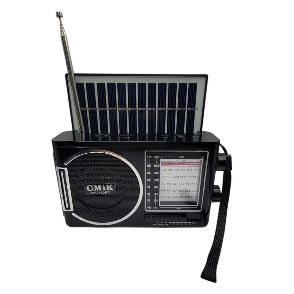 GENERICO - Radio Am-Fm Portátil Con Linterna y Carga Solar USB