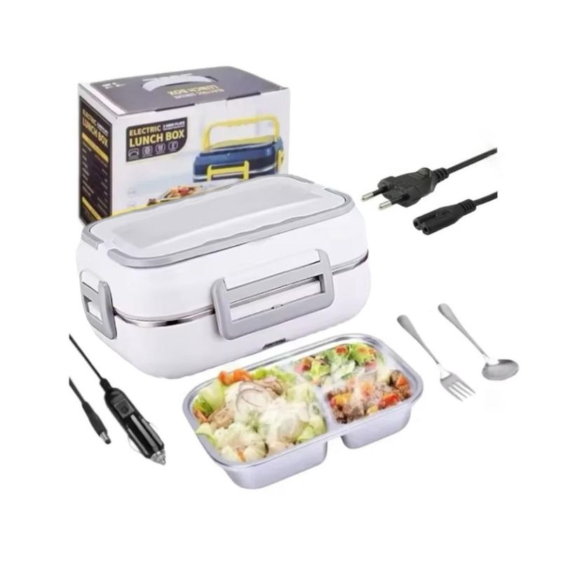 GENERICO - Lonchera Eléctrica Aluminio Portátil para Calentar Comida 220v Oficina o Auto