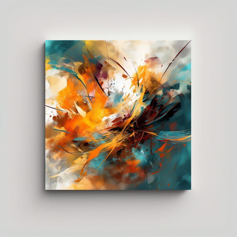 GENERICO - Pintura Abstracta De Canva Impreso Con 50x50 Cm