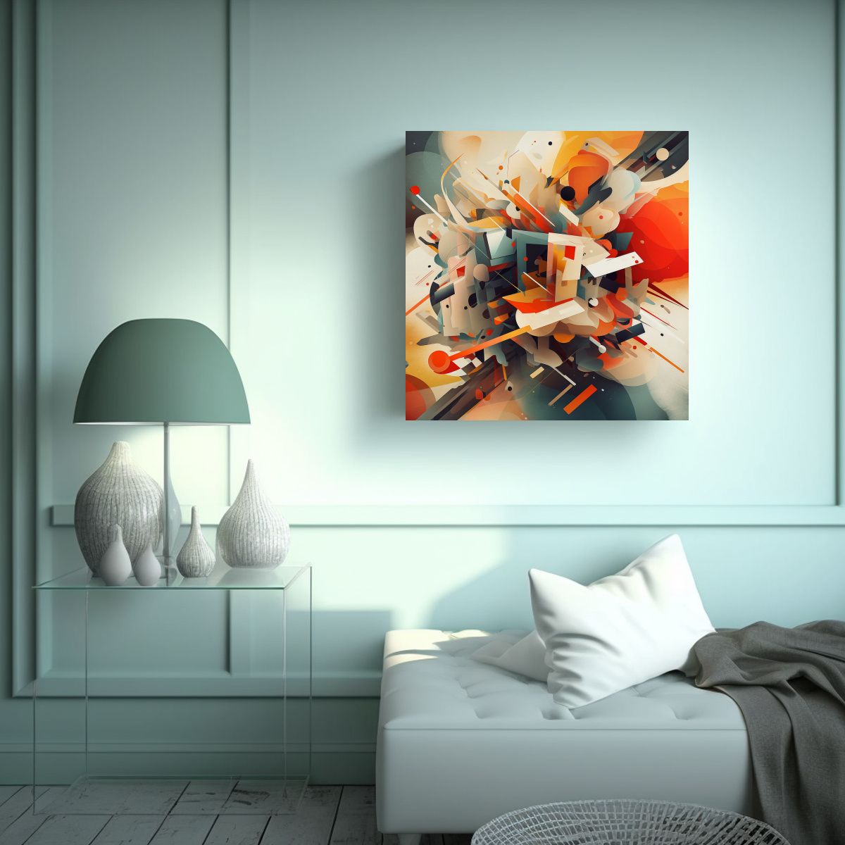 GENERICO - Cuadro Decorativo Arte Tela Sublimada Abstracto 50x50 Cm