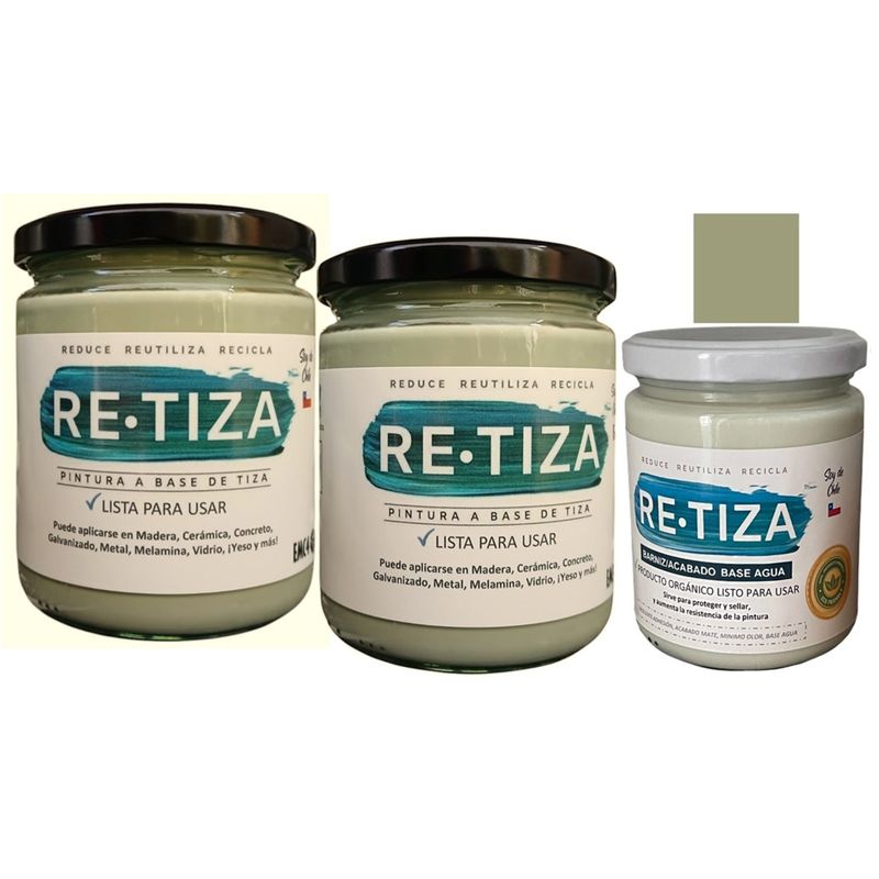 RETIZA - KILO PINTURA VERDE OLIVA + ACABADO 240ML