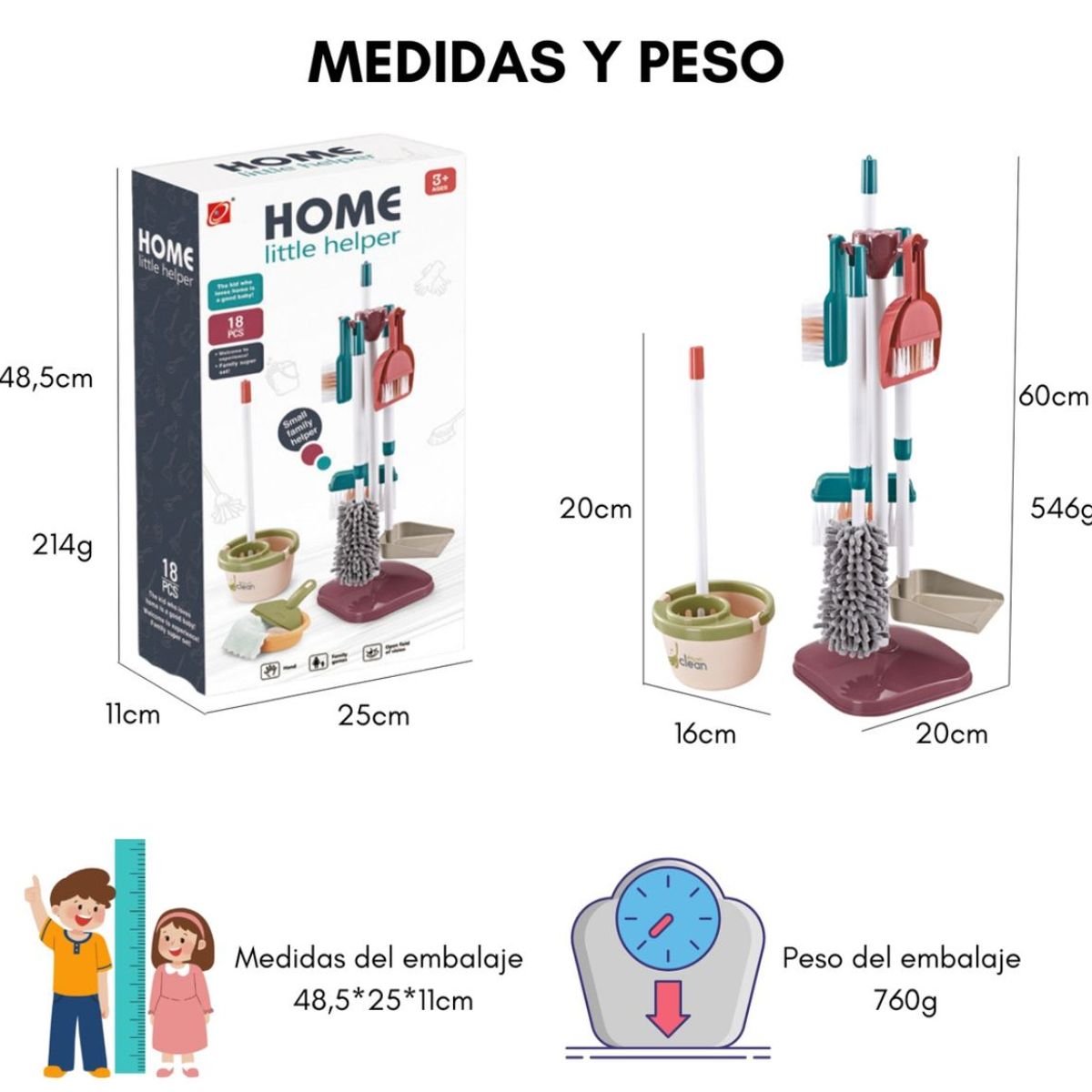 GENERICO - Juguete De Limpieza Set De Aseo Didáctico Niños