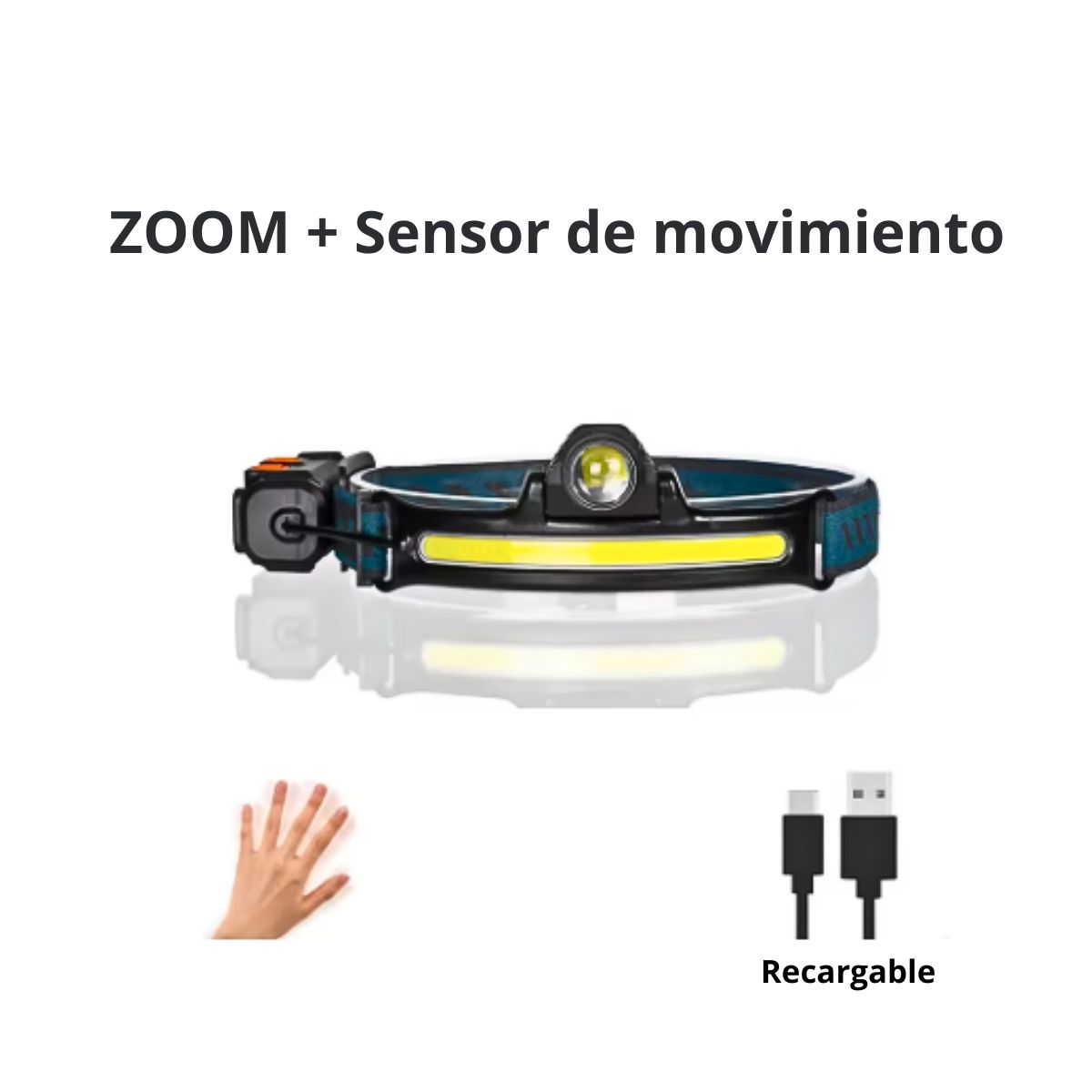 GENERICO - Linterna Frontal Led Minero Recargable 5000lum Cintillo