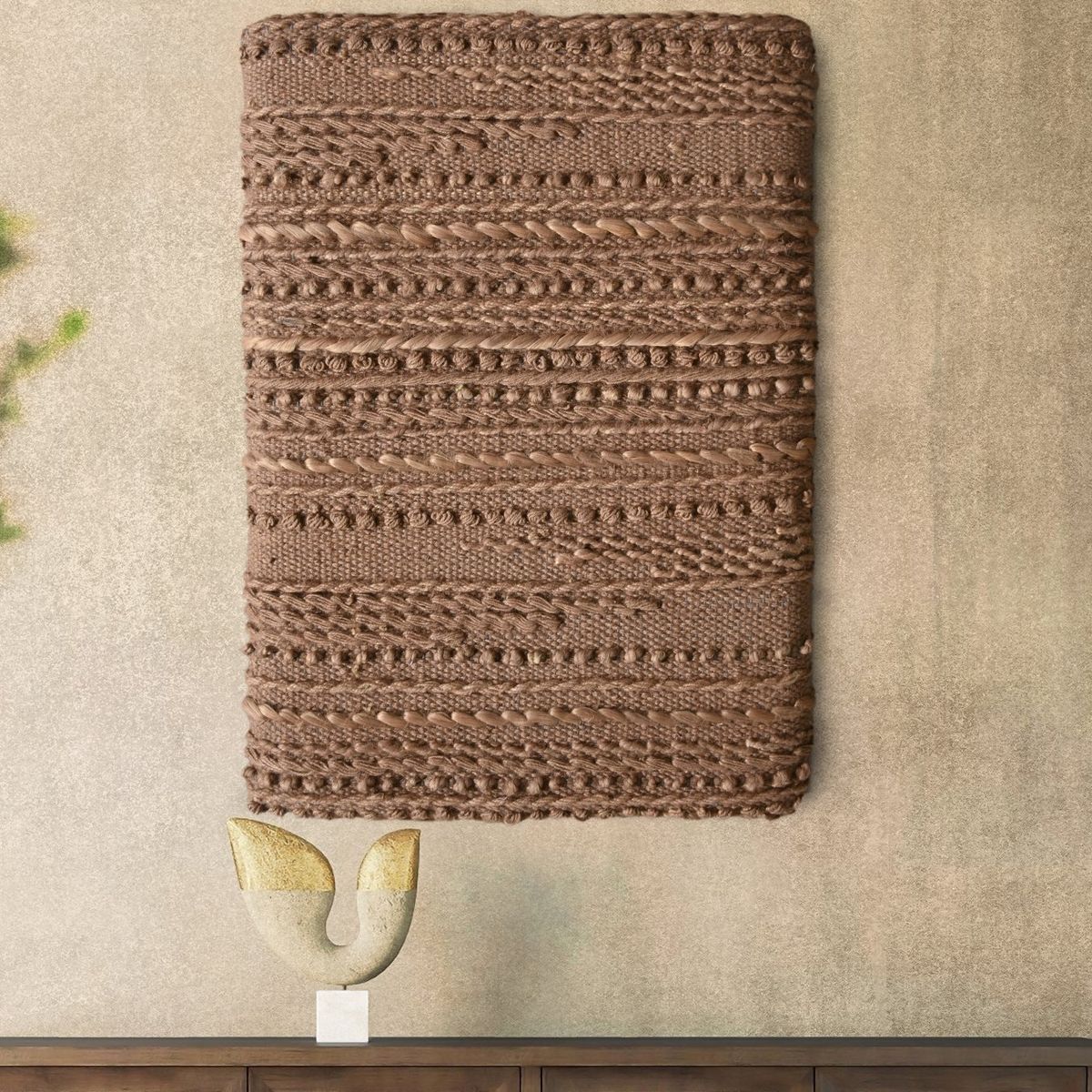 GENERICO - Cuadro Decorativo de Yute - Algodón 60x90 cm Arantes Brown