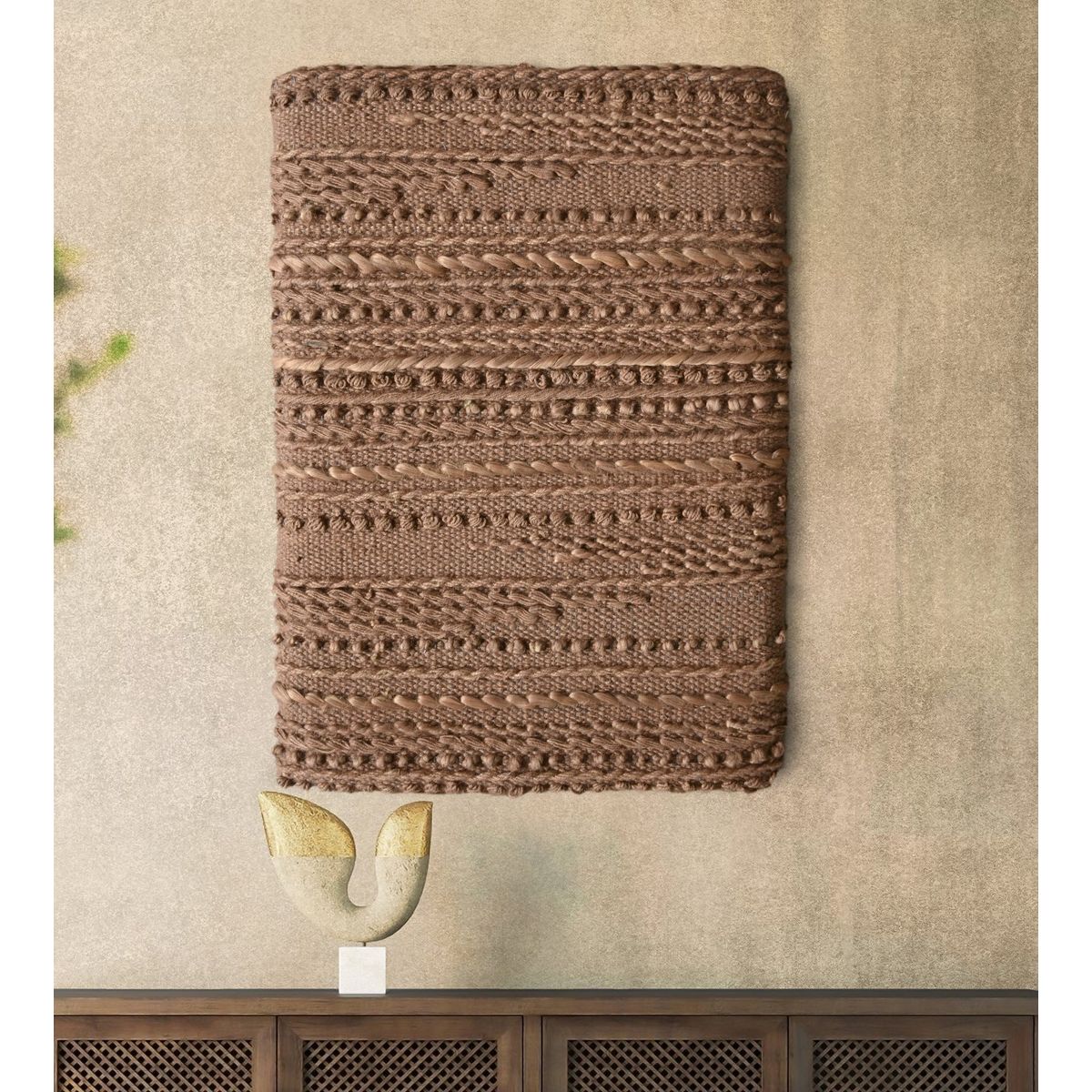 GENERICO - Cuadro Decorativo de Yute - Algodón 60x90 cm Arantes Brown