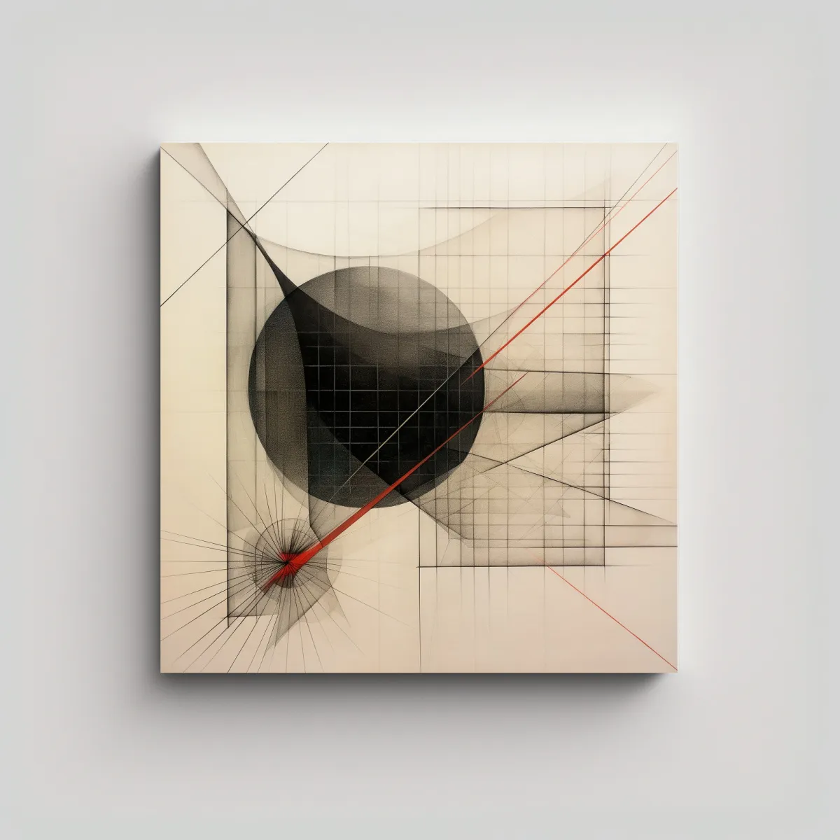 GENERICO - Cuadro Minimalista Impreso Con Geometría De Tres 50x50 Cm