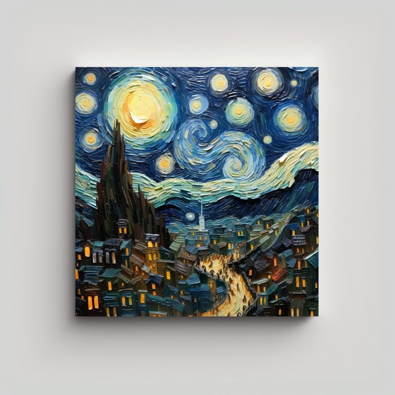 GENERICO - Cuadro Decorativo Estilo Van Gogh De Colonia 90x90 Cm