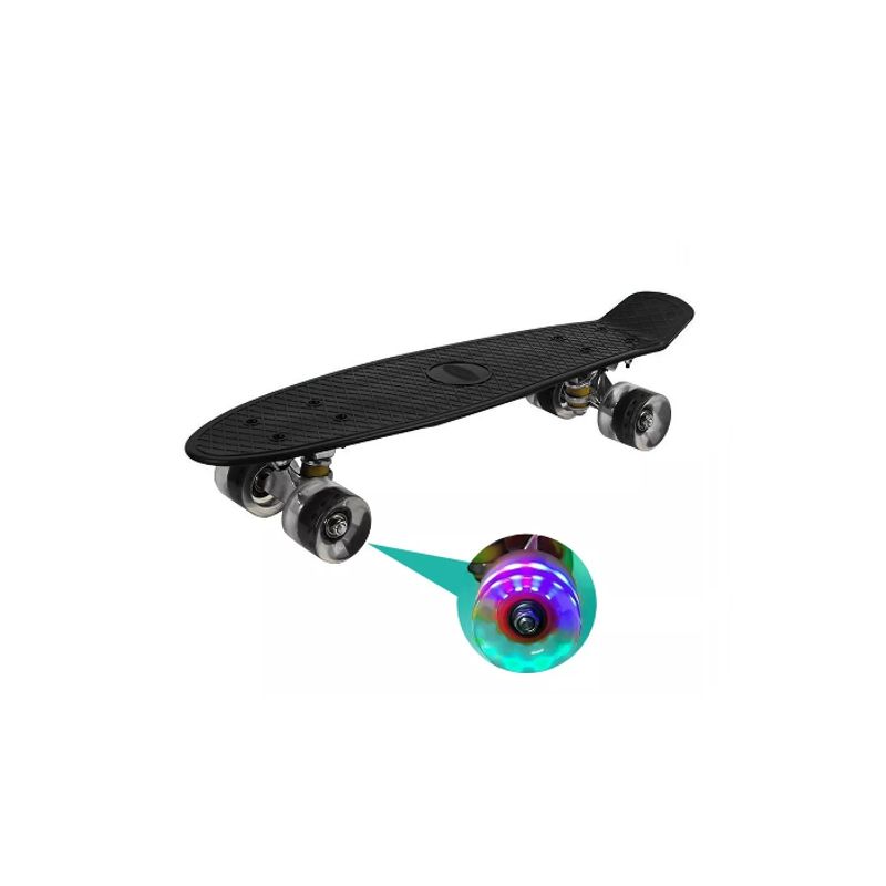GENERICO - Skate Penny patineta ruedas LED niños negro