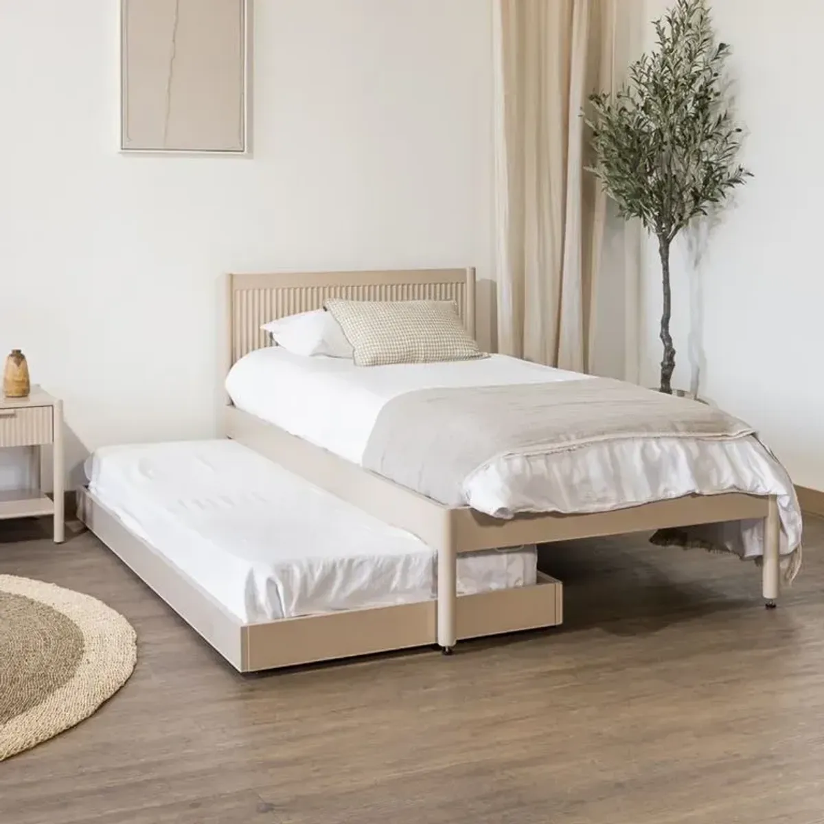 AMOBLE - Cama Nido Leo Greige Amoblé