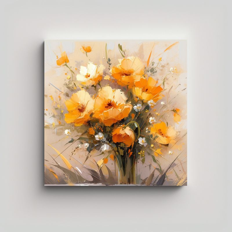GENERICO - Pintura En Lienzo Estilo Decorativo De Flores 60x60 Cm
