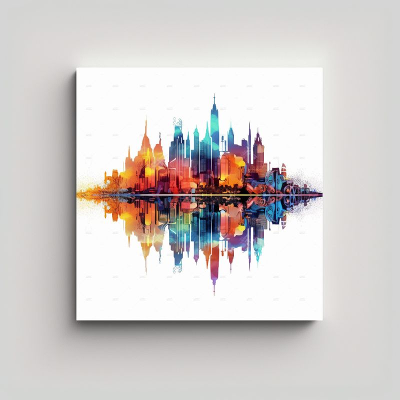 GENERICO - Pinturas Decorativas De La Ciudad Colorida Calma 90x90 Cm