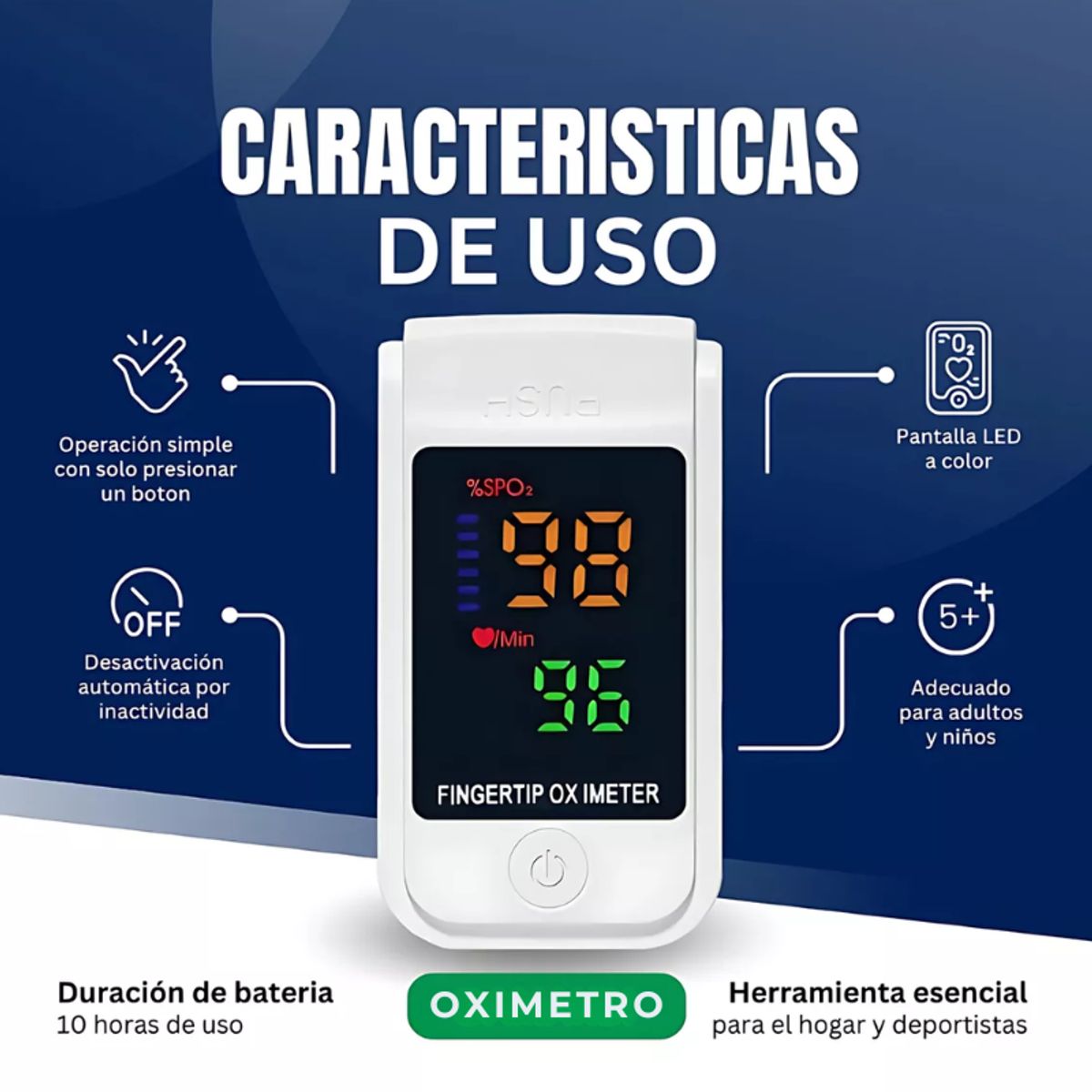 BELIDASHOP - Pack Oxímetro Saturómetro + Tensiómetro Medidor De Presión