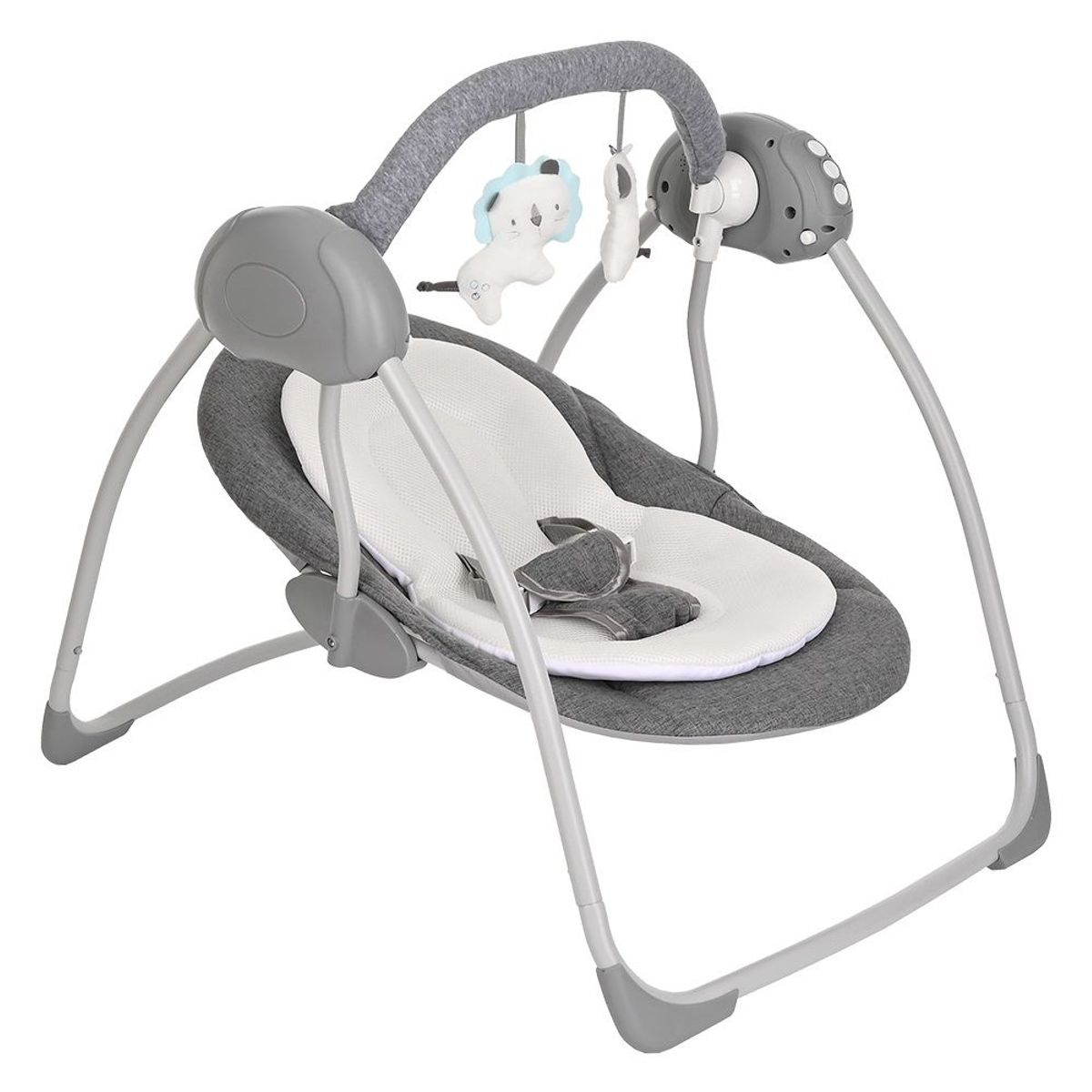 BBQOOL - Silla Nido Columpio Electrónica Swing Gris
