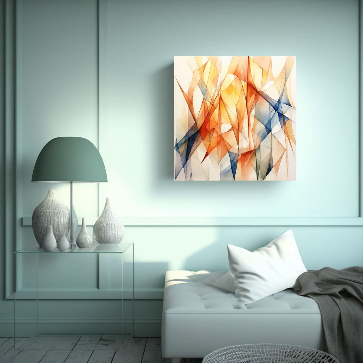 GENERICO - Cuadro De Lienzo Estilo Galería Líneas 70x70 Cm