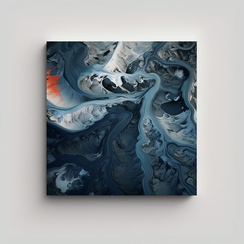 GENERICO - Pintura Abstracta De Pared Urbana Desde Lo Alto 70x70 Cm