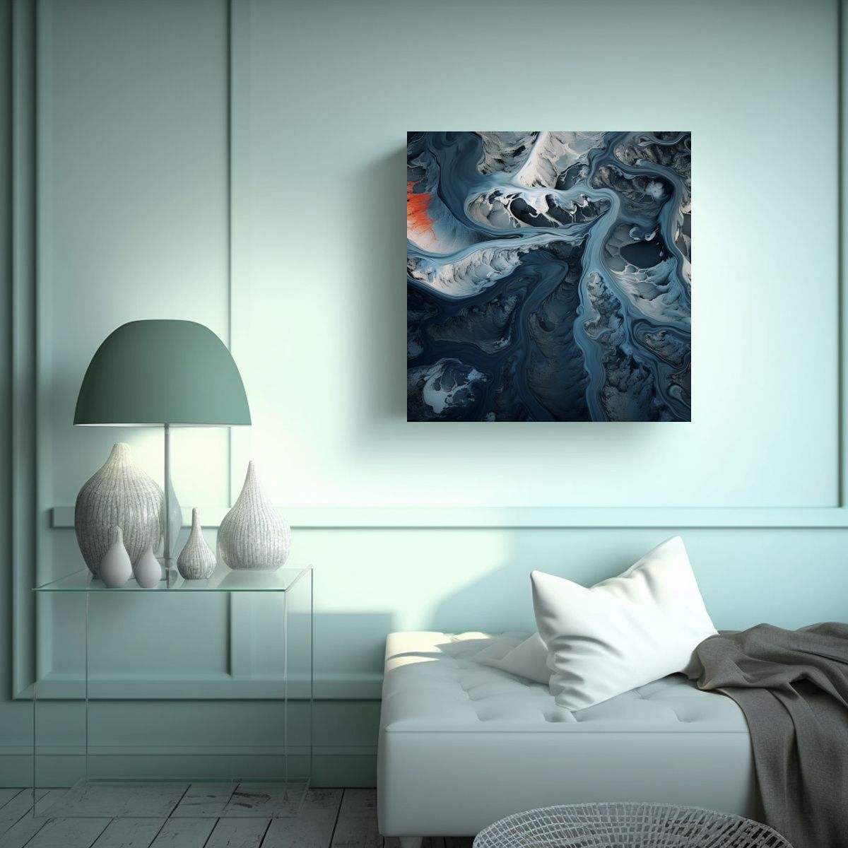 GENERICO - Pintura Abstracta De Pared Urbana Desde Lo Alto 50x50 Cm