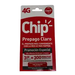 CLARO - CHIP 1 GIGA + 100 MINUTOS