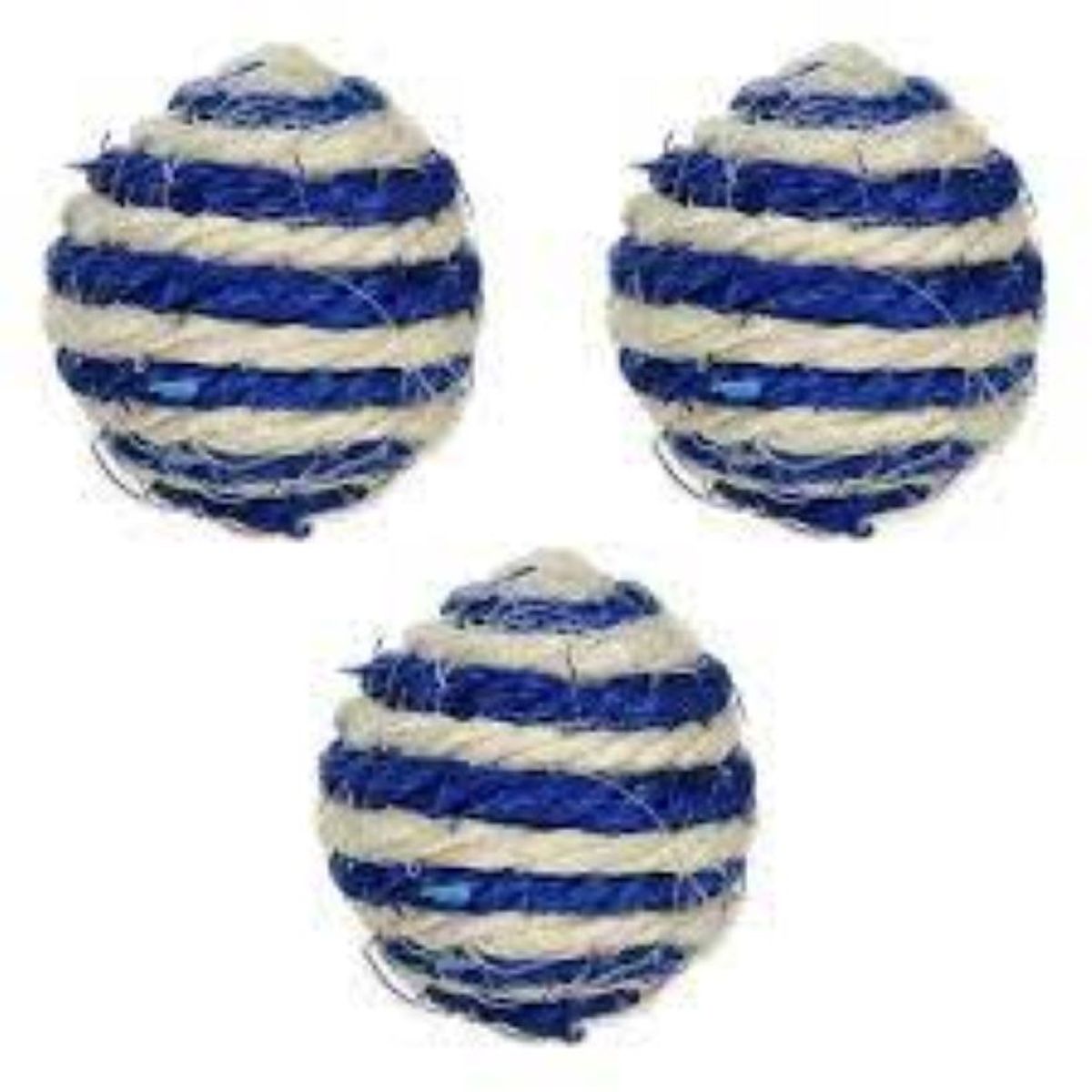 METALFER - Pelota Para Rascar Gatos Juguete Ecológico AZUL