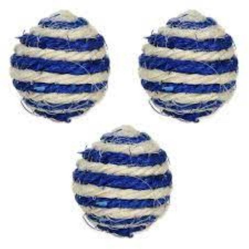 METALFER - Pelota Para Rascar Gatos Juguete Ecológico AZUL