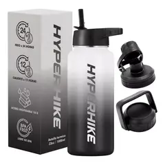 HYPERHIKE - Termo Acero Inoxidable 1lt Botella Térmica 3 Tapas