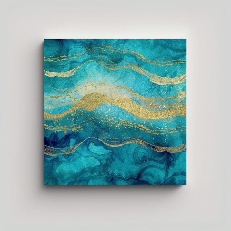 GENERICO - Cuadro Inspiración Poder Acuarela Azul Estilo 70x70 Cm